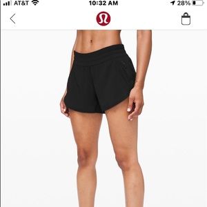 Lululemon size 4 black tracker shorts